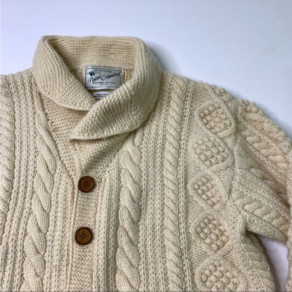 Men’s Vintage Wool Fisherman Cable Knit Cardigan Sweater - Picture 2 of 13